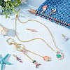 Mermaid Theme Pendant Crochet Lobster Clasp Charms HJEW-AB00402-4