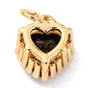 Real 18K Gold Plated Brass Inlaid Cubic Zirconia Charms ZIRC-L100-074G-05-3