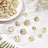 Olycraft 50Pcs 5 Style 4-Hole Brass Buttons BUTT-OC0001-18-6