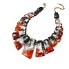 Trapezoid Acrylic Beaded Necklaces & Dangle Earrings Sets for Women WGD2EAB-04-2