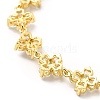 Clear Cubic Zirconia Clover Link Chain Bracelet BJEW-A132-15G-3