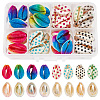  64Pcs 8 Styles Spray Paint & Printed Cowrie Shell Beads SHEL-NB0001-56-1