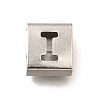 Letter Style 304 Stainless Steel Square Slide Charms STAS-L132-03I-1