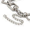 Non-Tarnish 304 Stainless Steel Rhombus Link Chains Bracelets for Men & Women BJEW-D042-03P-3