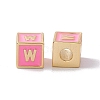 Rack Plating Brass Enamel Beads KK-B060-04G-05W-1