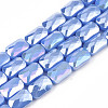 Electroplate Opaque Solid Color Glass Beads Strands X-EGLA-N002-25-A05-1