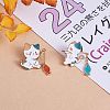 2Pcs 2 Style Cat and Fish Enamel Pin JEWB-SZ0001-76-4