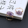 Nuggets Alloy Wire Wrapped Natural Amethyst Cuff Rings FS-WGA7830-01-1