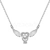 925 Sterling Silver Pendant Necklaces NJEW-L179-01P-1