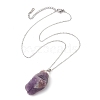 Rough Raw Amethyst Pendant Necklaces NJEW-JN04637-01-5