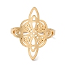304 Stainless Steel Witch Knot Open Cuff Rings for Women X-AJEW-U005-01G-2