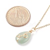 Natural Green Aventurine Teardrop Pendant Necklace X-NJEW-JN03900-02-7