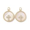 Brass Pendants Pave Shell KK-L208-76G-1