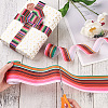 2Rolls 2 Styles Stripe Pattern Printed Polyester Grosgrain Ribbon OCOR-TA0001-37O-5