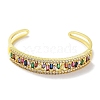 Brass Micro Pave Clear Cubic Zirconia Cuff Bangles BJEW-Z061-23B-2