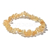 Chips Natural Citrine Beaded Stretch Bracelets X-BJEW-JB01826-08-3