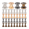 40Sets 4 Colors Alloy Screw Clasps BUTT-PH0001-30A-7