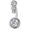 Clear Cubic Zirconia Belly Button Rings WG9960A-03-1