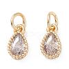 Brass Micro Pave Cubic Zirconia Charms ZIRC-E145-76G-1