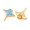 304 Stainless Steel Enamel Pendants STAS-P438-10G-2