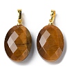 Natural Tiger Eye Pendants G-E603-03G-01-2