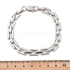 304 Stainless Steel Rectangle Link Chain Bracelets for Women Men BJEW-F488-30P-01-5