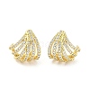 Rack Plating Brass Micro Pave Clear Cubic Zirconia Stud Earrings for Women EJEW-M260-19G-1