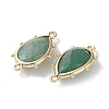 Natural Green Aventurine Connector Charms G-G012-05G-19-3
