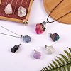 8Pcs 8 Style Natural Mixed Gemstone Pendants G-SZ0001-79-5