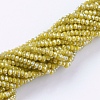 Electroplate Glass Beads Strands GLAA-F079-PL01-1