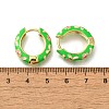 Rack Plating Flower Brass Enamel Hoop Earrings EJEW-H143-13G-4