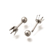 304 Stainless Steel Stud Earring Findings STAS-F311-18P-02B-2