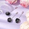 Resin Glitter Flower Brass Stick Lapel Pins JEWB-BR00170-03-2