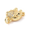 Brass Micro Pave Cubic Zirconia Charms KK-C012-21G-3