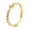 Rack Plating Brass Micro Pave Clear Cubic Zirconia Cuff Rings RJEW-C043-11G-1