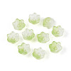 Transparent Two Tone Spray Painted Glass Bead Caps A-GLAA-Q089-002B-010-1