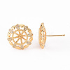Brass Micro Pave Clear Cubic Zirconia Stud Earrings Findings KK-T062-128G-NF-3