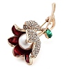 Valentine's Day Rose Flower Zinc Alloy Crystal Rhinestone Brooches JEWB-I031-03A-2