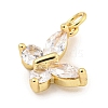 Rack Plating Brass Micro Pave CLear Cubic Zirconia Charms KK-Q814-04G-2