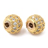 Brass Micro Pave Clear Cubic Zirconia Beads KK-I705-20G-2