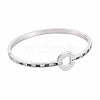 Rhinestone Donut Bangle BJEW-N017-018P-1