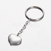 Tarnish Resistant Stainless Steel Heart Keychain KEYC-JKC00045-02-1