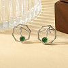 Brass Micro Pave Cubic Zirconia Stud Earrings for Women WGC9076-02-1