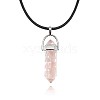 Natural Rose Quartz Pendant Necklaces IC1467-8-1