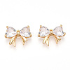 Brass Pave Clear Cubic Zirconia Charms KK-N254-166G-1