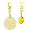 2Pcs Lemon Resin Pendant Decorations HJEW-JM02549-1