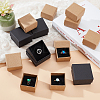   48Pcs 2 Styles Square Kraft Paper Cardboard Jewelry Ring Boxes CBOX-PH0002-24-4