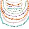 Natural Red Aventurine & Green Aventurine & Amethyst & Rose Quartz & Synthetic Turquoise Chips Beaded Necklaces NJEW-FS00013-1