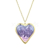 304 Stainless Steel Enamel Heart Pendant Cable Chain Necklaces NJEW-JN05163-4