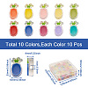 Craftdady 100Pcs 10 Colors Transparent Enamel Acrylic Beads TACR-CD0001-09-3